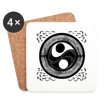 Yin Yang Zeichen Symbol Frieden glücklich 6 - Untersetzer (4er-Set) - Weiß - Vorne