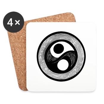 Yin Yang Zeichen Symbol Frieden glücklich 13 - Untersetzer (4er-Set) - Weiß - Vorne
