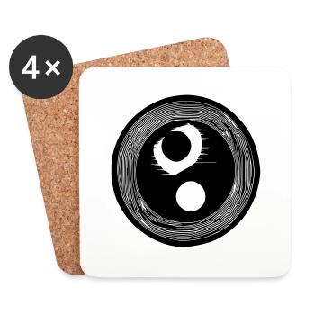 Yin Yang Signe Symbole Paix Bonheur Vecteur 8 - Dessous de verre (lot de 4) - blanc - Devant
