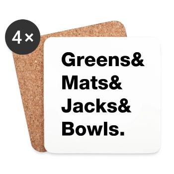 The Lawn Bowls List! - Coasters (set of 4) - white - Front