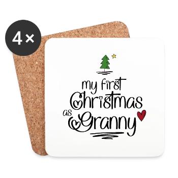 My first Christmas as Granny - Untersetzer (4er-Set) - Weiß - Vorne