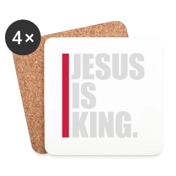 jesus is king Zitat - Untersetzer (4er-Set) - Weiß - Vorne