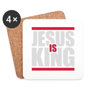 jesus is king Zitat - Untersetzer (4er-Set) - Weiß - Vorne