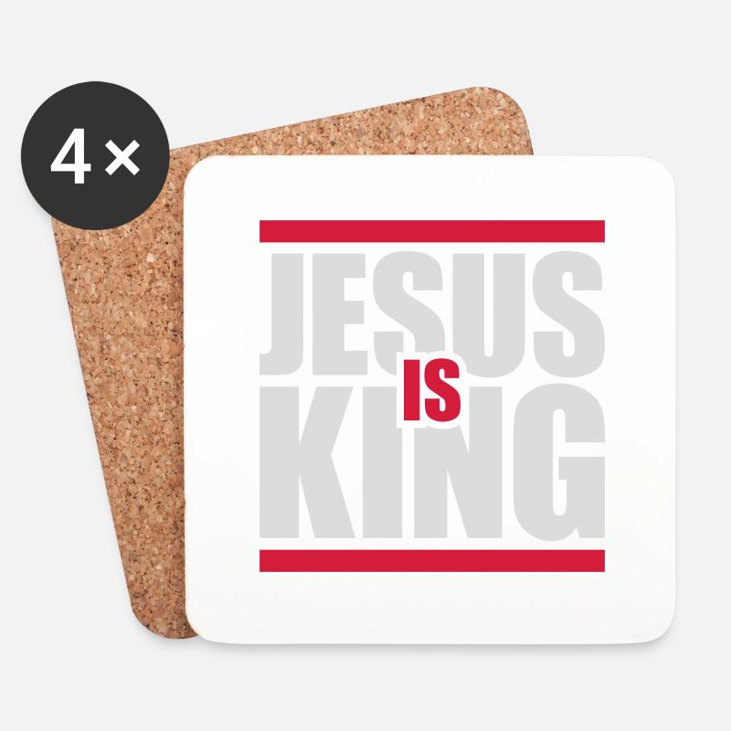 jesus is king Zitat - Untersetzer (4er-Set) - Weiß