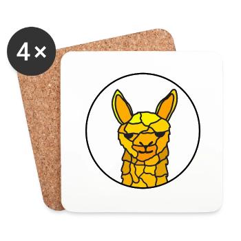 Lama - Untersetzer (4er-Set) - Weiß - Vorne