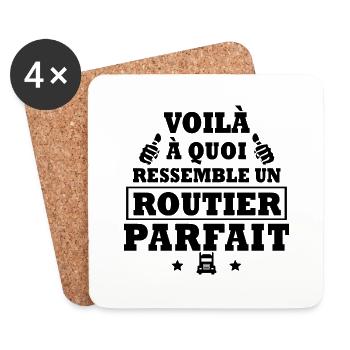 routier parfait / cadeau humour routier - Dessous de verre (lot de 4) - blanc - Devant