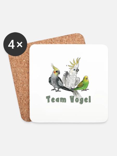 Team Vogel - Untersetzer (4er-Set) - Weiß