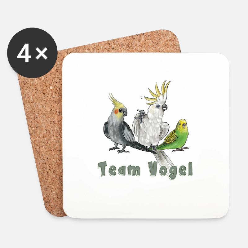 Team Vogel - Untersetzer (4er-Set) - Weiß