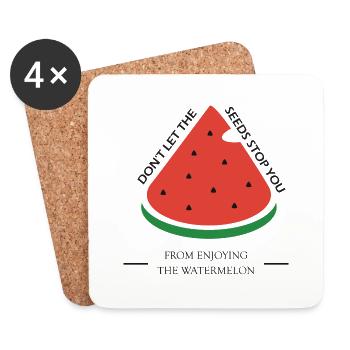 watermelon wassermelone Geschenk seeds - Untersetzer (4er-Set) - Weiß - Vorne