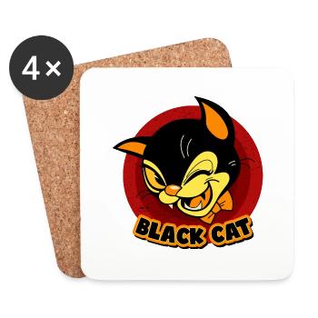 Smart Black Cat - Coasters (set of 4) - white - Front