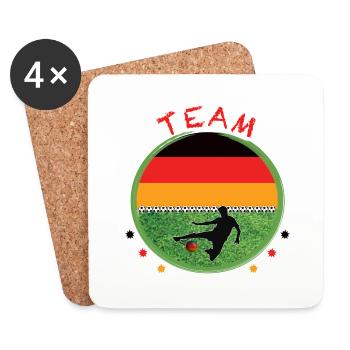 Fussball Team Deutschland Germany - Untersetzer (4er-Set) - Weiß - Vorne