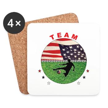 Soccer Soccer Team USA Amérique - Dessous de verre (lot de 4) - blanc - Devant