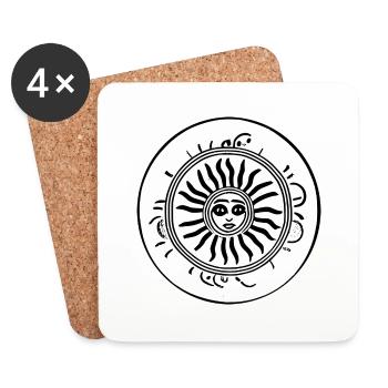 Sun Moon Mosaic Astrology mystical symbol 9 - Coasters (set of 4) - white - Front