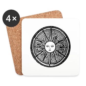 Soleil Lune Mosaïque Astrologie symbole mystique 5 - Dessous de verre (lot de 4) - blanc - Devant