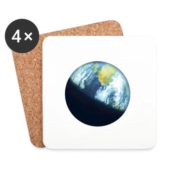 Planet Erde - Untersetzer (4er-Set) - Weiß - Vorne