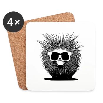 Porcupine Lunettes de soleil Mignons animaux Nature animale 7 - Dessous de verre (lot de 4) - blanc - Devant