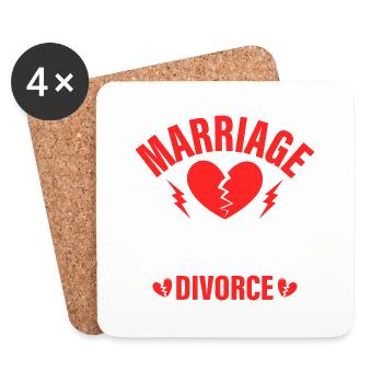 Marriage - The Number One Cause Of Divorce Divorce - Coasters (set of 4) - white - Front