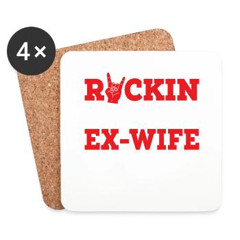 Rockin The Ex-Wife Life Divorcee Divorce - Coasters (set of 4) - white - Front
