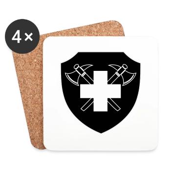 Brigade suisse des sapeurs-pompiers inversés - Dessous de verre (lot de 4) - blanc - Devant