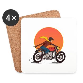 Moto - Dessous de verre (lot de 4) - blanc - Devant