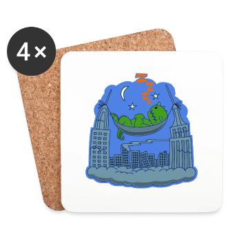 The monster takes a break - Coasters (set of 4) - white - Front