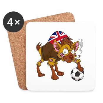 Hyäne Fan England - Untersetzer (4er-Set) - Weiß - Vorne