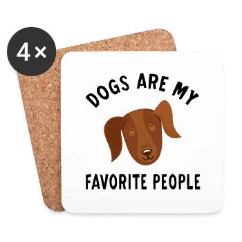 Dogs Are My Favorite People mon chien préférré - Dessous de verre (lot de 4) - blanc - Devant
