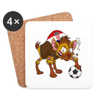 Hyäne Fan Kroatien - Untersetzer (4er-Set) - Weiß - Vorne