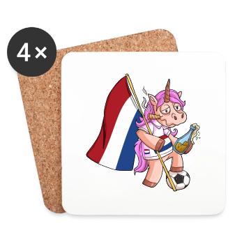 Licorne du parti néerlandais - Dessous de verre (lot de 4) - blanc - Devant