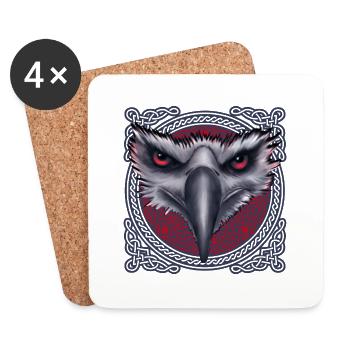 Eagle Bird of Prey Celtic motif - Coasters (set of 4) - white - Front