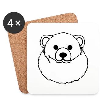 Ours polaire Animal polaire Blanc Neige Vecteur arctique - Dessous de verre (lot de 4) - blanc - Devant