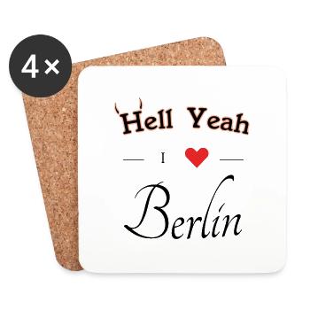 hell yeah i love Berlin - Untersetzer (4er-Set) - Weiß - Vorne