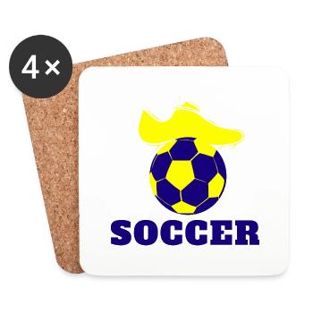 Fußball Soccer - Untersetzer (4er-Set) - Weiß - Vorne