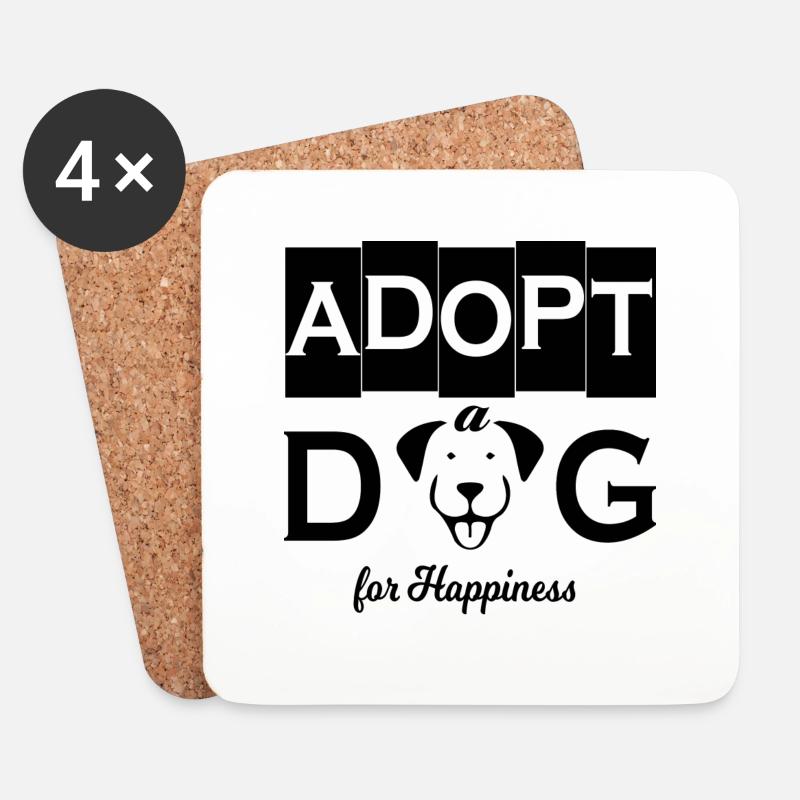 Dog Hund - Untersetzer (4er-Set) - Weiß