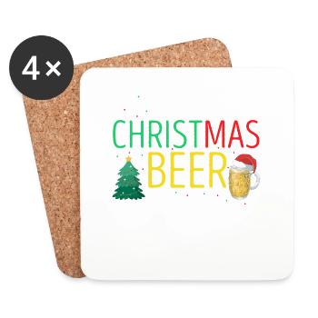 This Is My Christmas Beer Shirt Retro Beer Lover - Untersetzer (4er-Set) - Weiß - Vorne