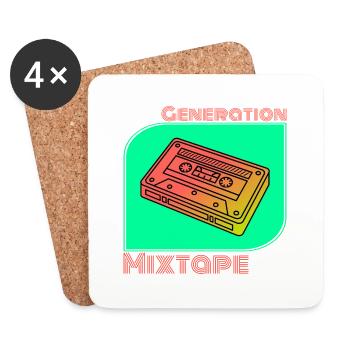 Generation Mixtape Cassette Kidcore Gift Idea - Coasters (set of 4) - white - Front