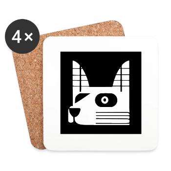 Hund Retro Hunderasse Tierliebe - Untersetzer (4er-Set) - Weiß - Vorne