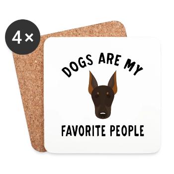 Dogs Are My Favorite People mon chien préférré - Dessous de verre (lot de 4) - blanc - Devant