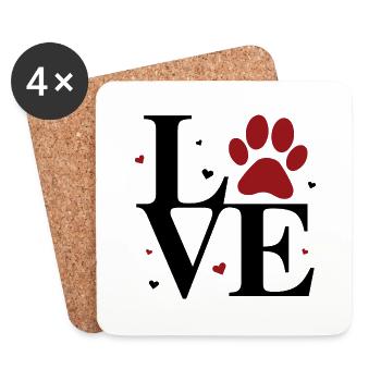 Love Paw - Coasters (set of 4) - white - Front