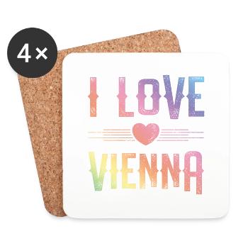 J’adore Vienne - Dessous de verre (lot de 4) - blanc - Devant