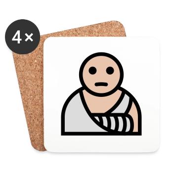 Arm gebrochen Gips Verband - Untersetzer (4er-Set) - Weiß - Vorne