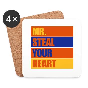 mr steal your heart - Untersetzer (4er-Set) - Weiß - Vorne