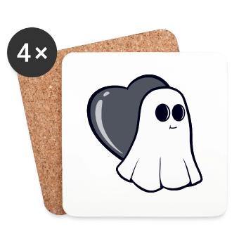 Ghostly love tattoo design - Coasters (set of 4) - white - Front