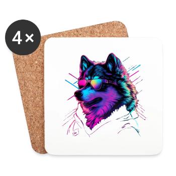 Alaskan Malamute Dogs Alaskan Malamutes - Coasters (set of 4) - white - Front