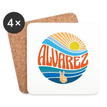 Alvarez Chemise Vintage Sunset Alvarez Groovy Cravate - Dessous de verre (lot de 4) - blanc - Devant