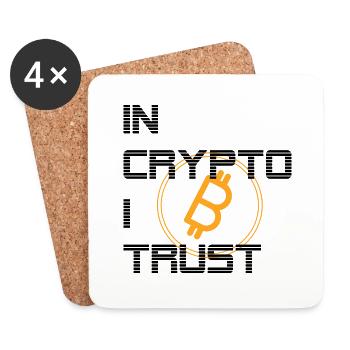 Bitcoin Trading Crypto Stocks - Dessous de verre (lot de 4) - blanc - Devant