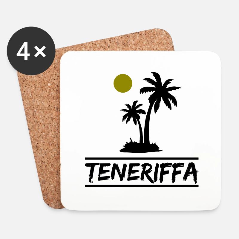 Teneriffa - Untersetzer (4er-Set) - Weiß
