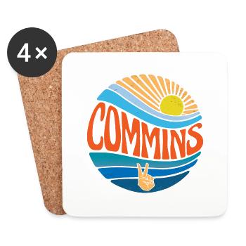 Commins Shirt Vintage Sunset Commins Groovy Tie - Dessous de verre (lot de 4) - blanc - Devant