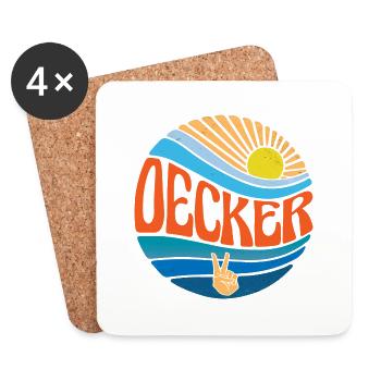 Decker Shirt Vintage Sunset Decker Groovy Tie Dye - Dessous de verre (lot de 4) - blanc - Devant