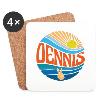 Dennis Shirt Vintage Sunset Dennis Groovy Tie Dye - Coasters (set of 4) - white - Front